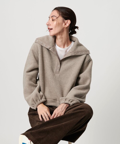 BEAUTY&YOUTH UNITED ARROWS（ビューティーアンドユースユナイテッドアローズ）の「フリース スナップ プルオーバー（その他トップス・レディース・ダークグレー/モカ/オフホワイト・FREE）」の8枚目の写真