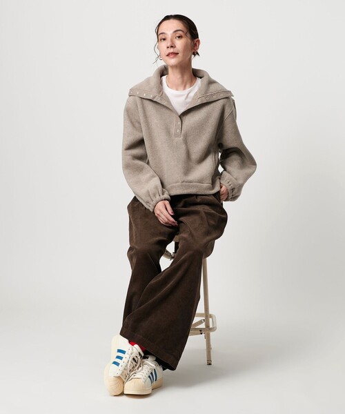 BEAUTY&YOUTH UNITED ARROWS（ビューティーアンドユースユナイテッドアローズ）の「フリース スナップ プルオーバー（その他トップス・レディース・ダークグレー/モカ/オフホワイト・FREE）」の10枚目の写真
