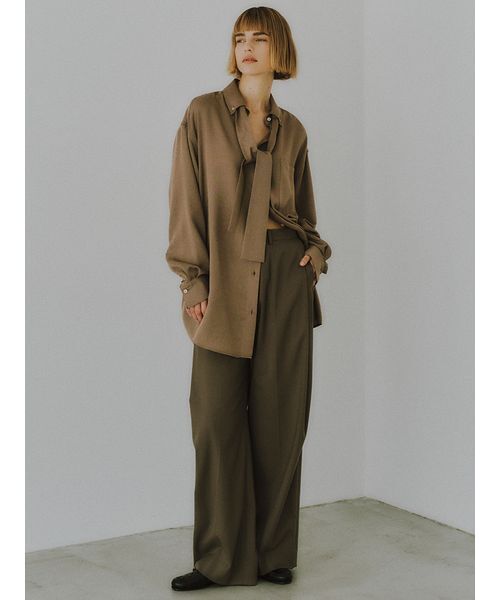 styling/（スタイリング）の「【セットアップ対応】サイドタックスーツパンツ（その他パンツ・レディース・グレー/モカ/チェック・0/1）」の2枚目の写真