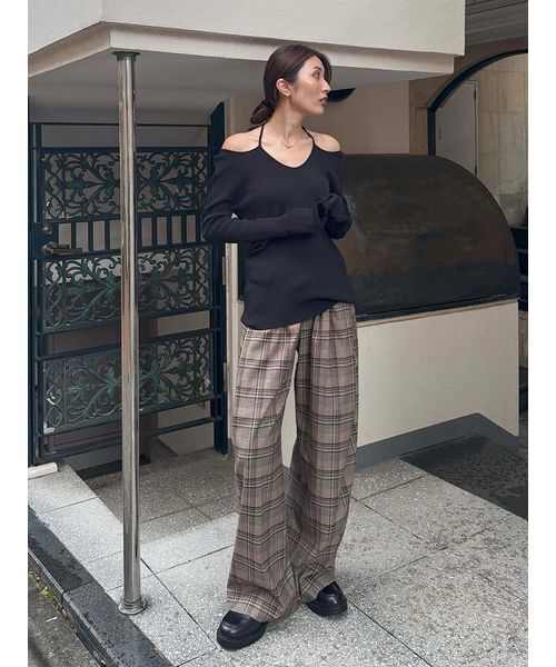 styling/（スタイリング）の「【セットアップ対応】サイドタックスーツパンツ（その他パンツ・レディース・グレー/モカ/チェック・0/1）」の13枚目の写真