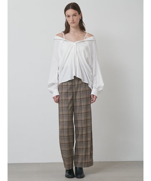 styling/（スタイリング）の「【セットアップ対応】サイドタックスーツパンツ（その他パンツ・レディース・グレー/モカ/チェック・0/1）」の7枚目の写真