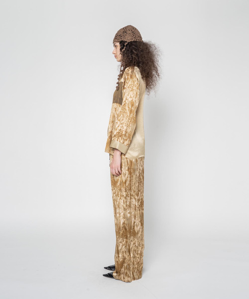 muller of yoshiokubo(ミュラーオブヨシオクボ)の「muller of yoshiokubo ミュラーオブヨシオクボ / MURAL PANTS ミューラルパンツ / MLF25410(その他パンツ・レディース・ベージュ/ネイビー・36/38)」の4枚目の写真