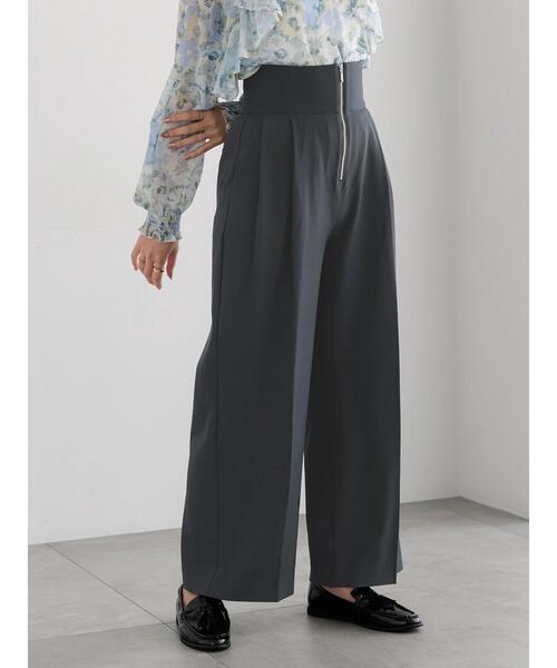 Te chichi（テチチ）の「ハイウエストフロントジップワイドパンツ《2025Autumn catalog item》（その他パンツ・レディース・ブラウン/ブラック/チャコールグレー・F）」の3枚目の写真