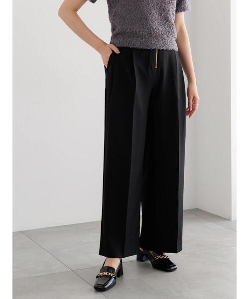Te chichi（テチチ）の「ハイウエストフロントジップワイドパンツ《2025Autumn catalog item》（その他パンツ・レディース・ブラウン/ブラック/チャコールグレー・F）」の2枚目の写真