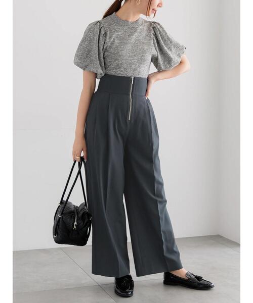 Te chichi（テチチ）の「ハイウエストフロントジップワイドパンツ《2025Autumn catalog item》（その他パンツ・レディース・ブラウン/ブラック/チャコールグレー・F）」の6枚目の写真