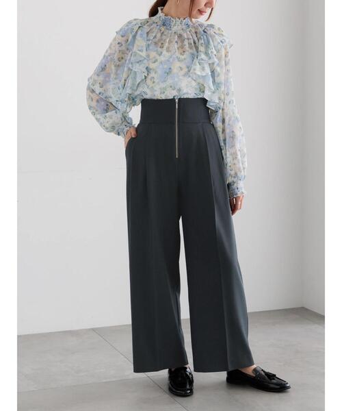 Te chichi（テチチ）の「ハイウエストフロントジップワイドパンツ《2025Autumn catalog item》（その他パンツ・レディース・ブラウン/ブラック/チャコールグレー・F）」の9枚目の写真