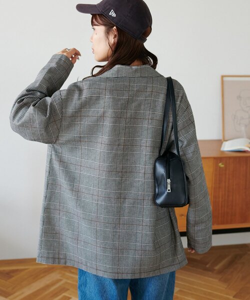 セール】【WEB限定】金ボタンチェックWテーラージャケット（テーラード