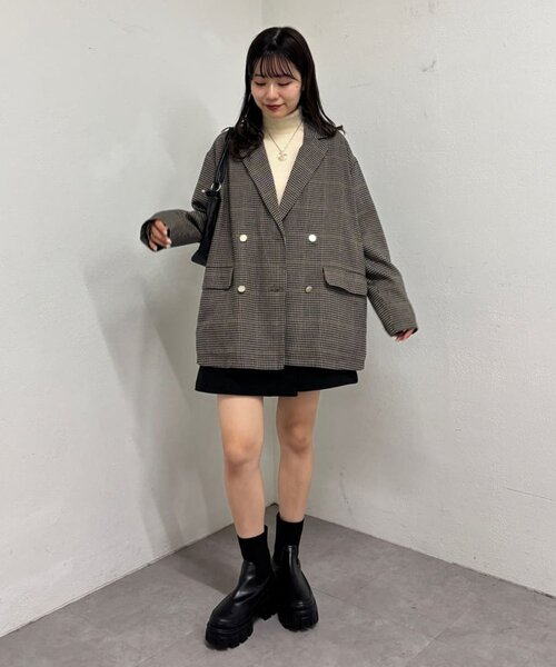 DISCOAT 【WEB限定】金ボタンチェックWテーラージャケット Discoat｜【WEB限定】金ボタンチェックWテーラージャケット | Rakuten