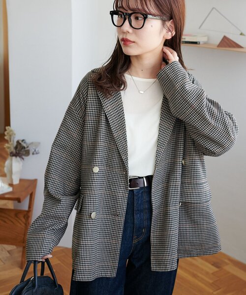 DISCOAT 【WEB限定】金ボタンチェックWテーラージャケット WEB限定】金ボタンチェックWテーラージャケット（テーラードジャケット
