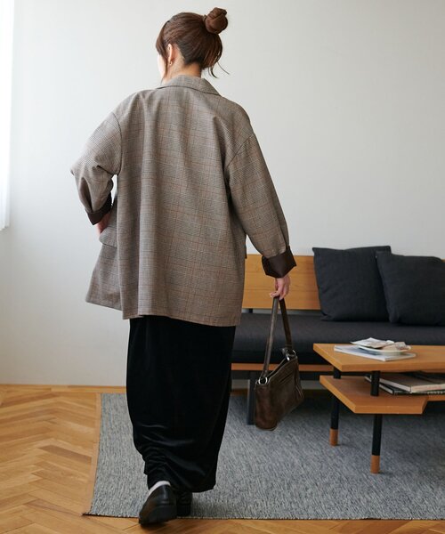 WEB限定】金ボタンチェックWテーラージャケット（テーラードジャケット