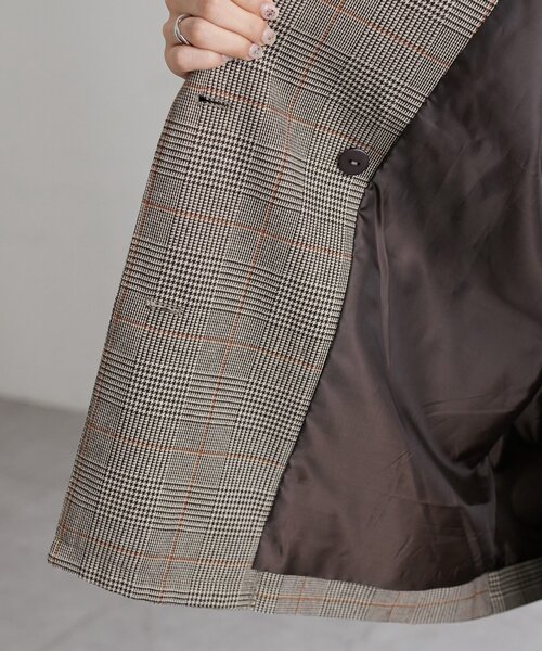 セール】【WEB限定】金ボタンチェックWテーラージャケット（テーラード