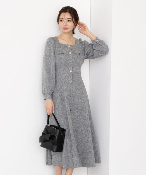 PROPORTION BODY DRESSING（プロポーションボディドレッシング）の「【青島心さん着用】フロント釦ツイードワンピース / 1215240014（ワンピース・レディース・ブラウン/グレー/ブラック・SMALL/P/S/MEDIUM）」の19枚目の写真