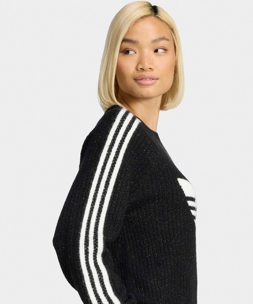 adidas(アディダス)の「adidas/アディダス ORI LUREX KNIT CREW セーター(ニット/セーター・メンズ・ブラック・L/M/S/XS)」の3枚目の写真