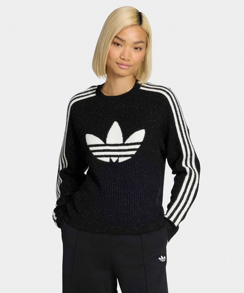 adidas(アディダス)の「adidas/アディダス ORI LUREX KNIT CREW セーター(ニット/セーター・メンズ・ブラック・L/M/S/XS)」の4枚目の写真