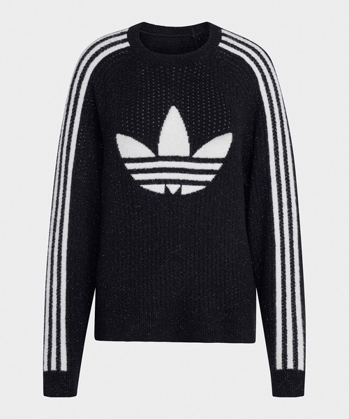 adidas(アディダス)の「adidas/アディダス ORI LUREX KNIT CREW セーター(ニット/セーター・メンズ・ブラック・L/M/S/XS)」の2枚目の写真