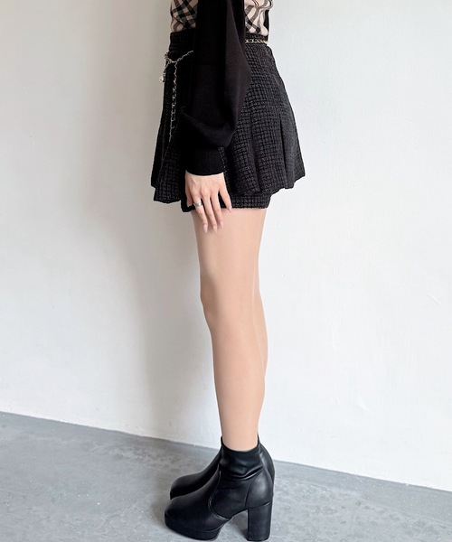 NOMAE（ノーマエ）の「チェーンベルトレイヤードスカパン（スカート・レディース・ブラック/ブラウン/アイボリー/ライトピンク・FREE）」の10枚目の写真