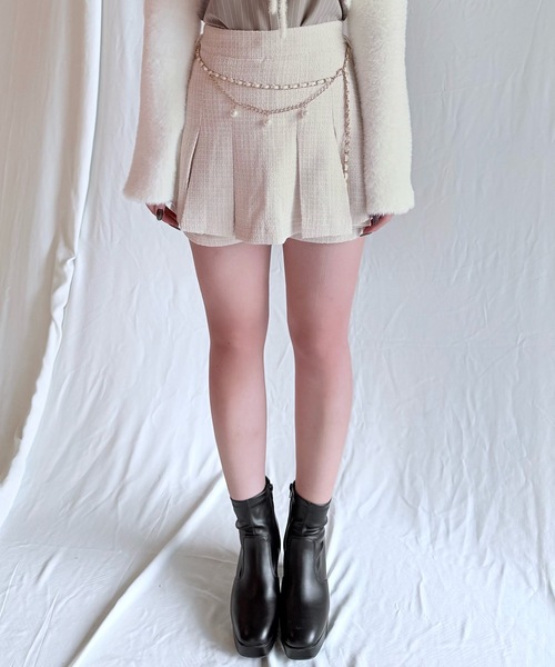 NOMAE（ノーマエ）の「チェーンベルトレイヤードスカパン（スカート・レディース・ブラック/ブラウン/アイボリー/ライトピンク・FREE）」の17枚目の写真