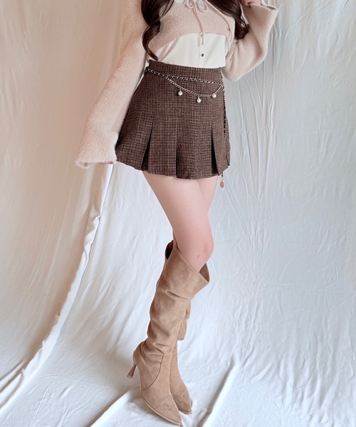 NOMAE（ノーマエ）の「チェーンベルトレイヤードスカパン（スカート・レディース・ブラック/ブラウン/アイボリー/ライトピンク・FREE）」の20枚目の写真