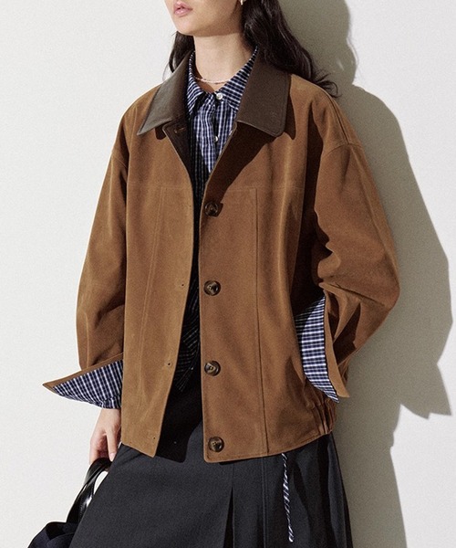 コントラストデザイン フェイクスエードジャケット FQ25W047