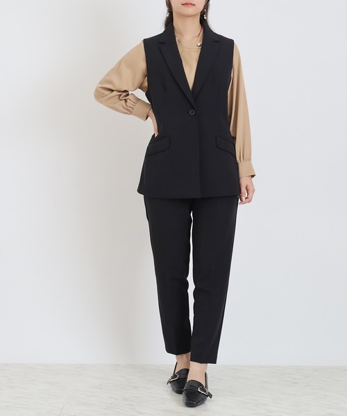 TRUDEA（トルディア）の「テーラード　ジレジャケット（その他アウター・レディース・ネイビー/ブラウン/ブラック/チャコールグレー・MEDIUM/LARGE）」の9枚目の写真