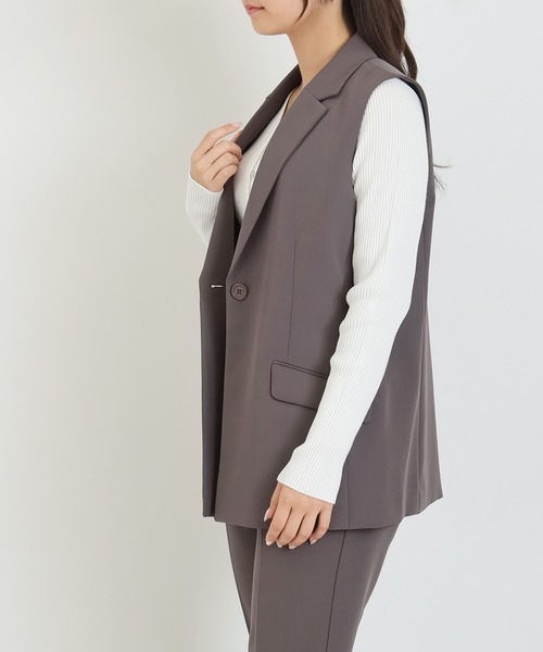 TRUDEA（トルディア）の「テーラード　ジレジャケット（その他アウター・レディース・ネイビー/ブラウン/ブラック/チャコールグレー・MEDIUM/LARGE）」の15枚目の写真