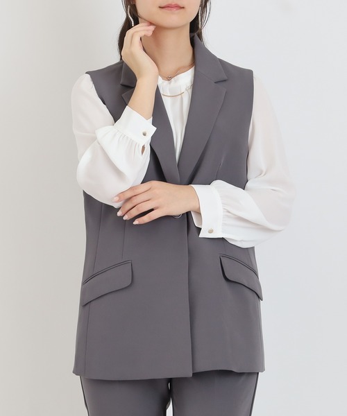 TRUDEA（トルディア）の「テーラード　ジレジャケット（その他アウター・レディース・ネイビー/ブラウン/ブラック/チャコールグレー・MEDIUM/LARGE）」の18枚目の写真