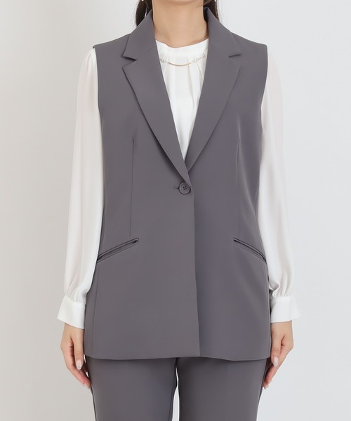 TRUDEA（トルディア）の「テーラード　ジレジャケット（その他アウター・レディース・ネイビー/ブラウン/ブラック/チャコールグレー・MEDIUM/LARGE）」の22枚目の写真