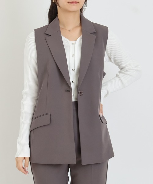 TRUDEA（トルディア）の「テーラード　ジレジャケット（その他アウター・レディース・ネイビー/ブラウン/ブラック/チャコールグレー・MEDIUM/LARGE）」の14枚目の写真