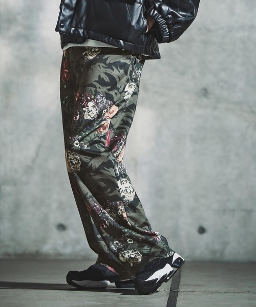 mp14139-Original Botanical Print Jersey Pants ジャージトラック
