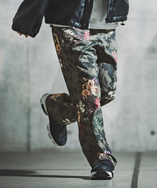 mp14139-Original Botanical Print Jersey Pants ジャージトラック