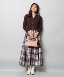 JUSGLITTY（ジャスグリッティー）の「配色プリーツプリントワンピース