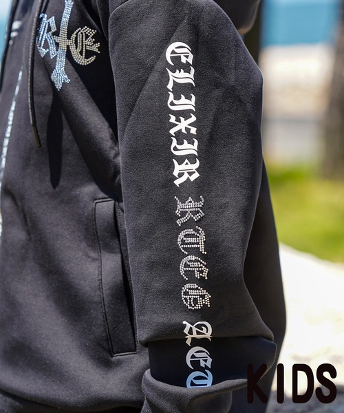 adamsJUGGLER(アダムスジャグラー)の「RTEG/C&REジップフーディーキッズ(パーカー・キッズ・ブラック/グレー・100/110/120/130/150)」の10枚目の写真