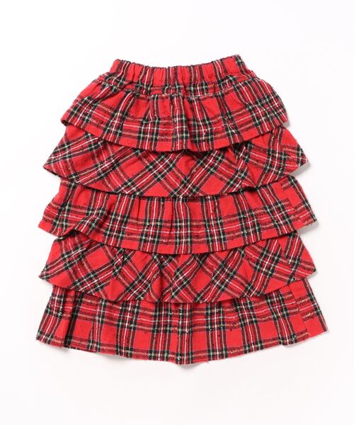 HAKKA KIDS（ハッカキッズ）の「[ジュニアサイズ]タータンチェックティアードスカート（スカート・キッズ・ネイビー/レッド・140cm/150cm）」の2枚目の写真