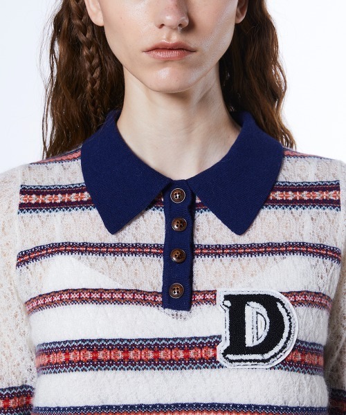 DOUBLE STANDARD CLOTHING（ダブルスタンダードクロージング）の「モヘヤフェアアイルニットポロ（ニット/セーター・レディース・オフホワイト・38/36）」の6枚目の写真
