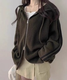 フード付き ニット」に該当するレディースのニット/セーター