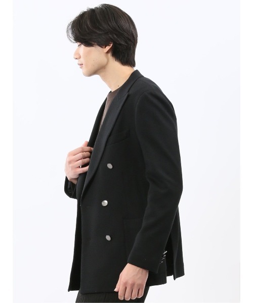 m．f．エディトリアル（m．f．editorial）/【表地ストレッチ】m．f．エディトリアル 綿混ニット ブレザー ダブルジャケット 表地ストレッチ】m.f.エディトリアル メンズ サーマルニット ブレザー