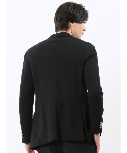 m.f.editorial（エムエフエディトリアル）の「【表地ストレッチ】m.f.エディトリアル メンズ サーマルニット ブレザー ダブルジャケット（テーラードジャケット・メンズ・ブラック・X-LARGE/LARGE/MEDIUM）」の8枚目の写真