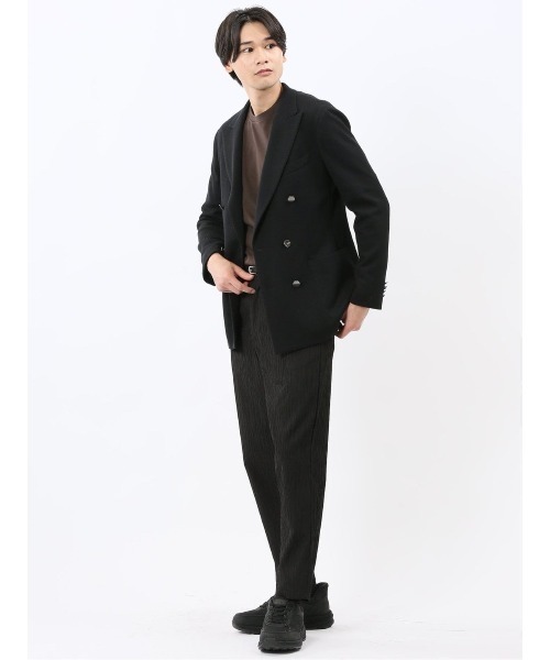m．f．エディトリアル（m．f．editorial）/【表地ストレッチ】m．f．エディトリアル 綿混ニット ブレザー ダブルジャケット 表地ストレッチ】m.f.エディトリアル メンズ サーマルニット ブレザー