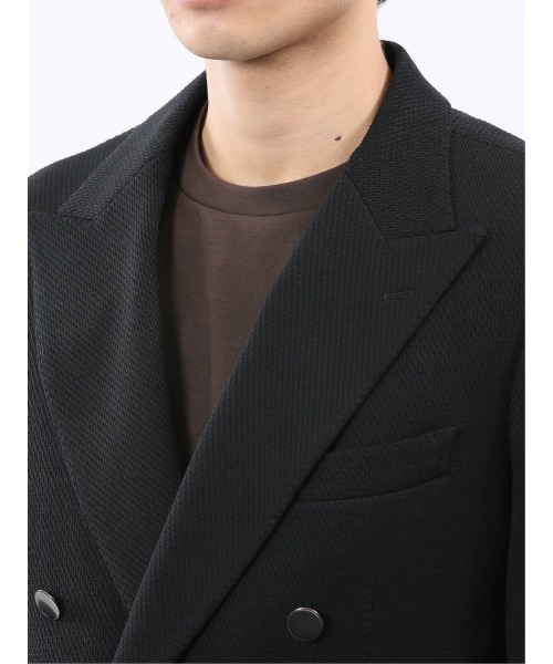 m.f.editorial（エムエフエディトリアル）の「【表地ストレッチ】m.f.エディトリアル メンズ サーマルニット ブレザー ダブルジャケット（テーラードジャケット・メンズ・ブラック・X-LARGE/LARGE/MEDIUM）」の13枚目の写真