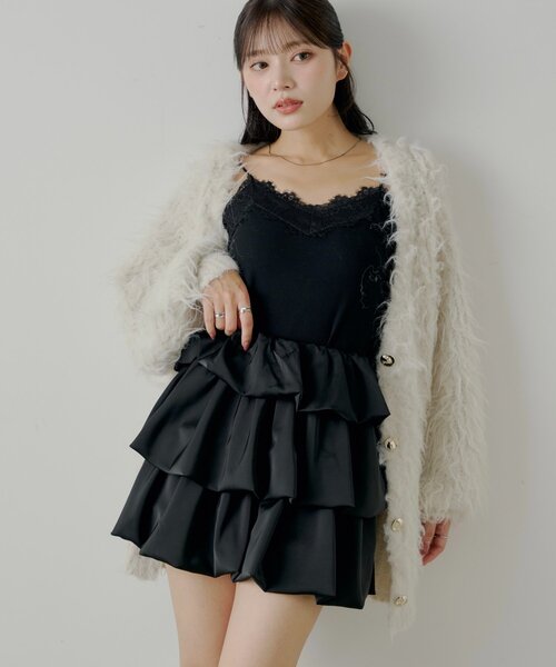 Chico（チコ）の「ティアードバルーンミニスカート（スカート・レディース・ブラウン/ブラック/ライトベージュ・FREE）」の2枚目の写真