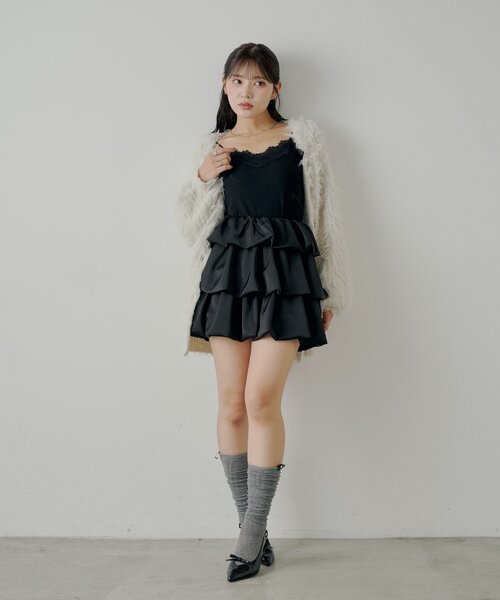 Chico（チコ）の「ティアードバルーンミニスカート（スカート・レディース・ブラウン/ブラック/ライトベージュ・FREE）」の19枚目の写真