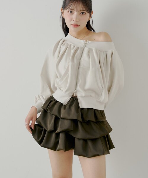 Chico（チコ）の「ティアードバルーンミニスカート（スカート・レディース・ブラウン/ブラック/ライトベージュ・FREE）」の15枚目の写真