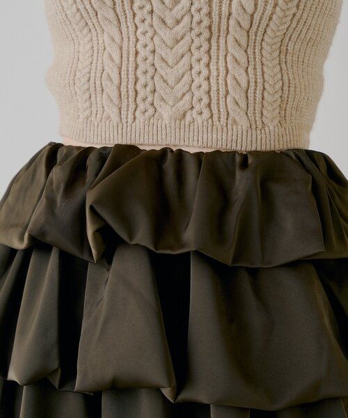 Chico（チコ）の「ティアードバルーンミニスカート（スカート・レディース・ブラウン/ブラック/ライトベージュ・FREE）」の5枚目の写真