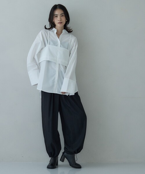 GALLEST(ギャレスト)の「ビスチェセットブロードシャツ(シャツ/ブラウス・レディース・ライトブルー/ホワイト/チャコールグレー・38)」の5枚目の写真