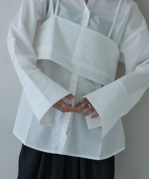 GALLEST(ギャレスト)の「ビスチェセットブロードシャツ(シャツ/ブラウス・レディース・ライトブルー/ホワイト/チャコールグレー・38)」の12枚目の写真