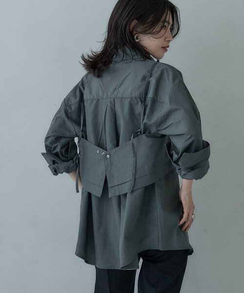 GALLEST(ギャレスト)の「ビスチェセットブロードシャツ(シャツ/ブラウス・レディース・ライトブルー/ホワイト/チャコールグレー・38)」の15枚目の写真