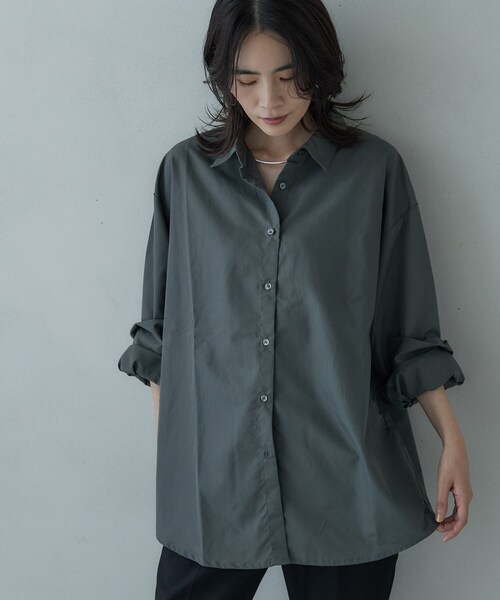 GALLEST(ギャレスト)の「ビスチェセットブロードシャツ(シャツ/ブラウス・レディース・ライトブルー/ホワイト/チャコールグレー・38)」の19枚目の写真