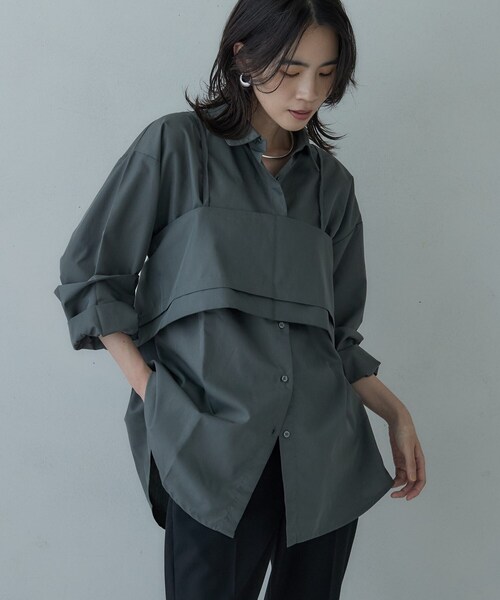 GALLEST(ギャレスト)の「ビスチェセットブロードシャツ(シャツ/ブラウス・レディース・ライトブルー/ホワイト/チャコールグレー・38)」の22枚目の写真