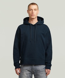 A Line Loose Hoodie Sweater/フロントシームデザインオーバーサイズルーズスウェットパーカー