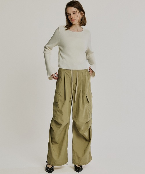 PUBLIC TOKYO(パブリックトウキョウ)の「コットンナイロンカーゴパンツ(カーゴパンツ・レディース・ホワイト/カーキ/ブラック・1/2)」の7枚目の写真